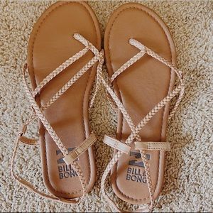 Billabong womens sandals rose gold and tan
